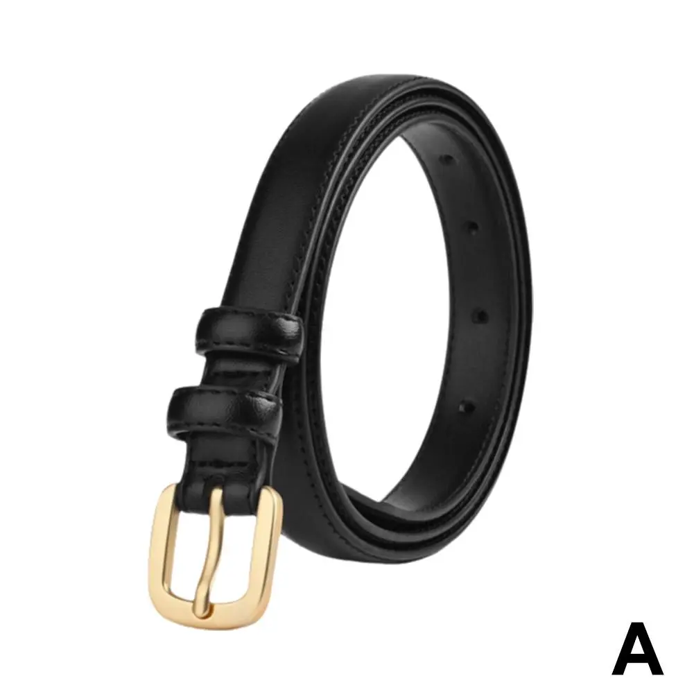 Fashion Genuine Leather Alloy Needle Buckle Black Belt Belt Waist Thin Version Retro Accessories Jeans And Simple Korean Wo U6X3