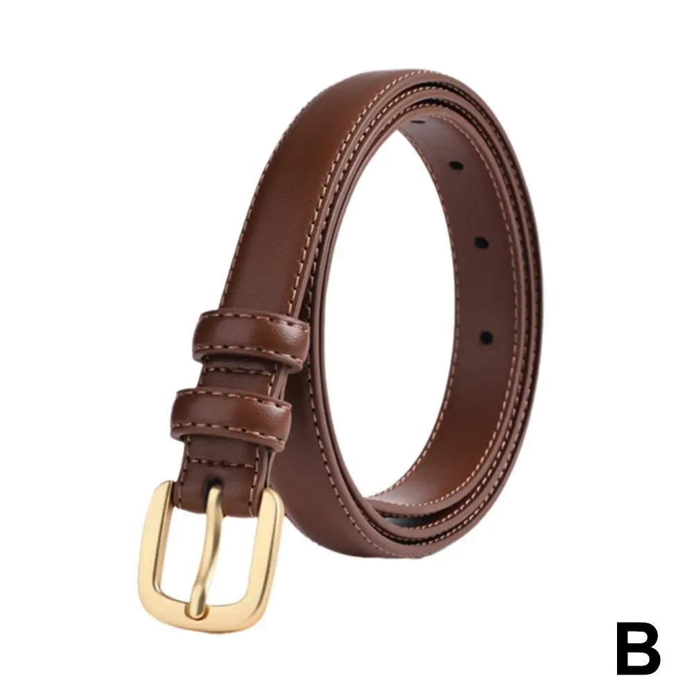 Fashion Genuine Leather Alloy Needle Buckle Black Belt Belt Waist Thin Version Retro Accessories Jeans And Simple Korean Wo U6X3