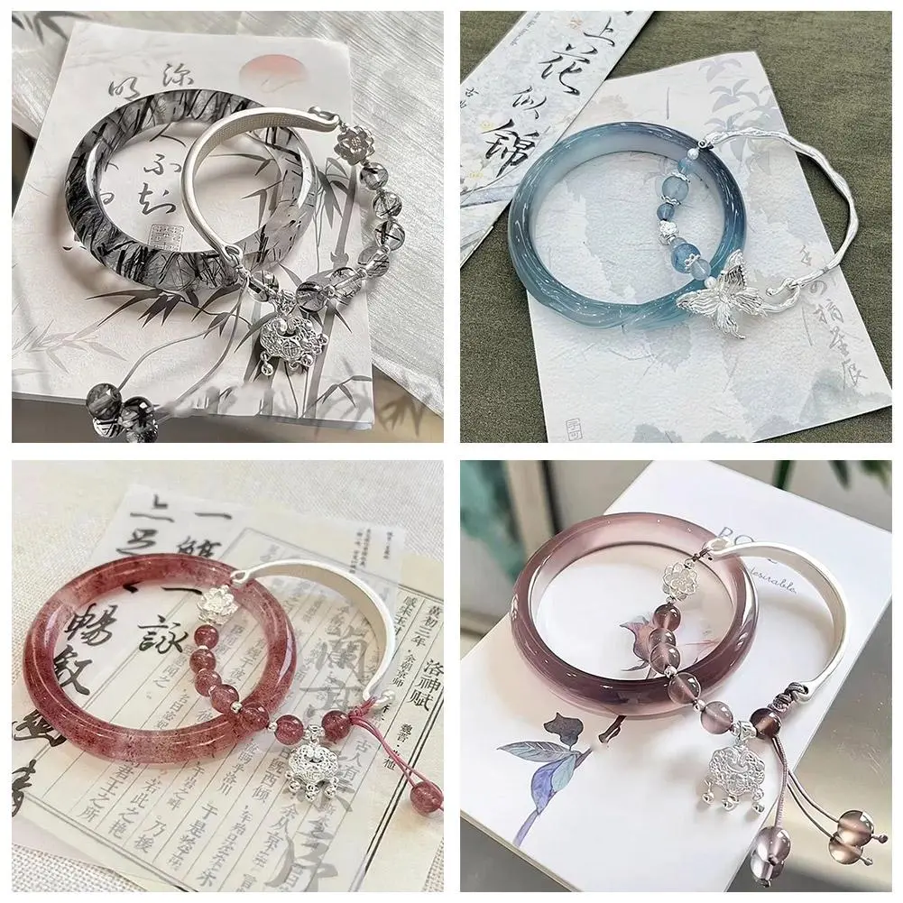 Chinese Style Tassel Beaded Bracelet For Women Retro Butterfly Pendant Charm Bracelets Temperament Bangles Fashion Jewelry Y1F9