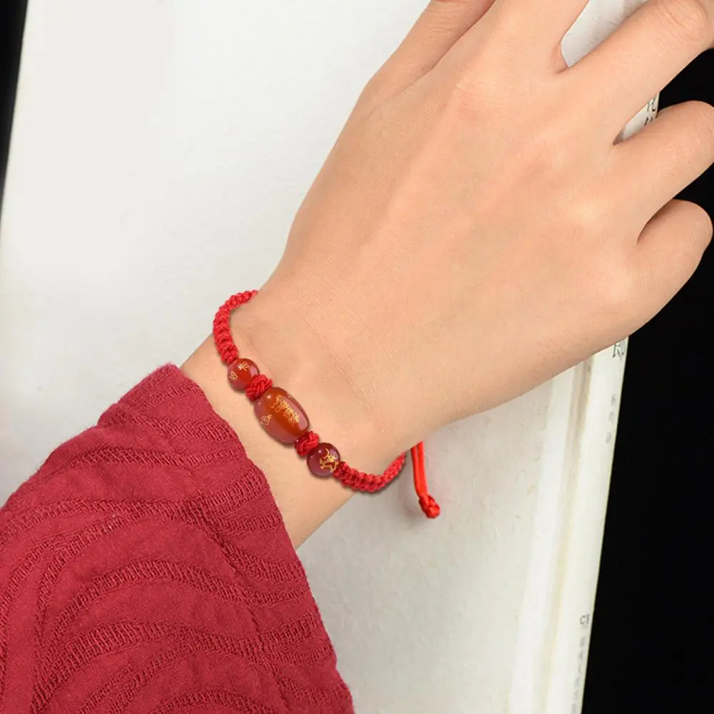 Adjustable Traditional Chinese Dragon Red Hand Rope Hand Woven String Lucky Bracelet Bracelet Chinese Red String Accessories