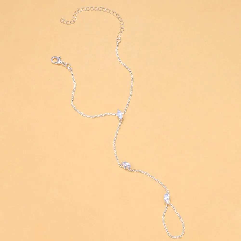 High-end 2025 Party Bling Zircon Crystal Bracelet Hand Chain For Women Rhinestone Thin Chain Finger Bracelet Jewelry Access I7S4