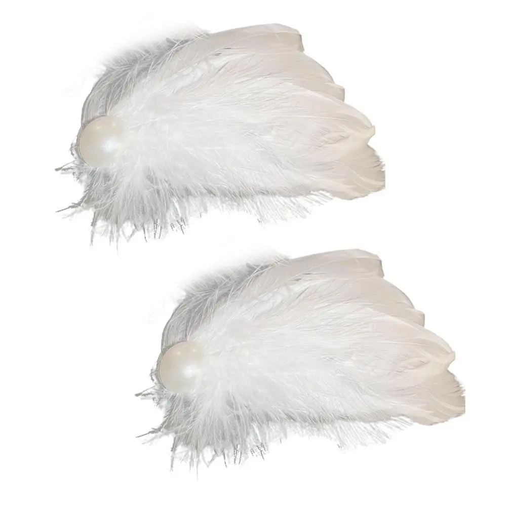 Fairy Style Vacation Feather Hair Clip Personalized Hair Party Costume Barrettes Pearl Swan Ballet Style Accessories Sweet C8X3
