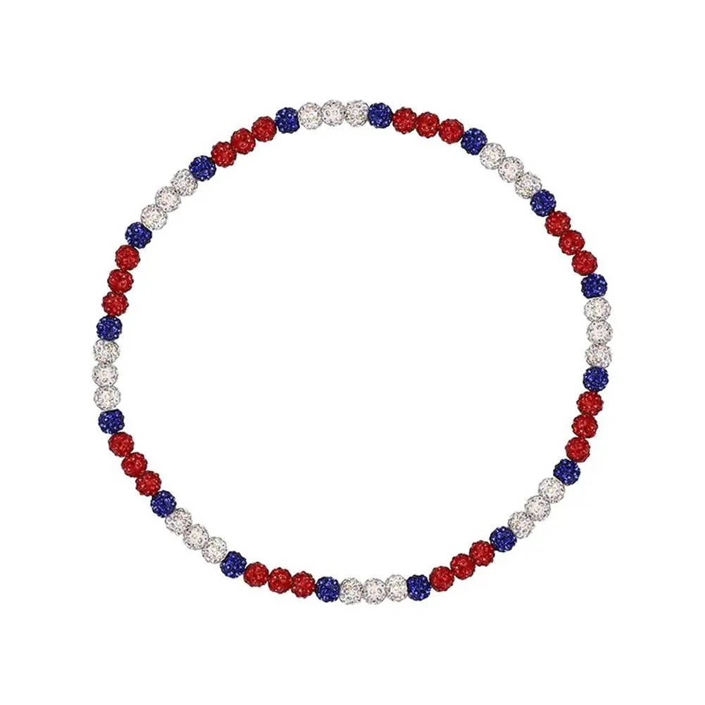 Trendy Baseball Necklace For Men Women Baseballer Inspired Beaded Necklace Unisex Rhinestone Discoball Necklace Jewelry Gif N2J7
