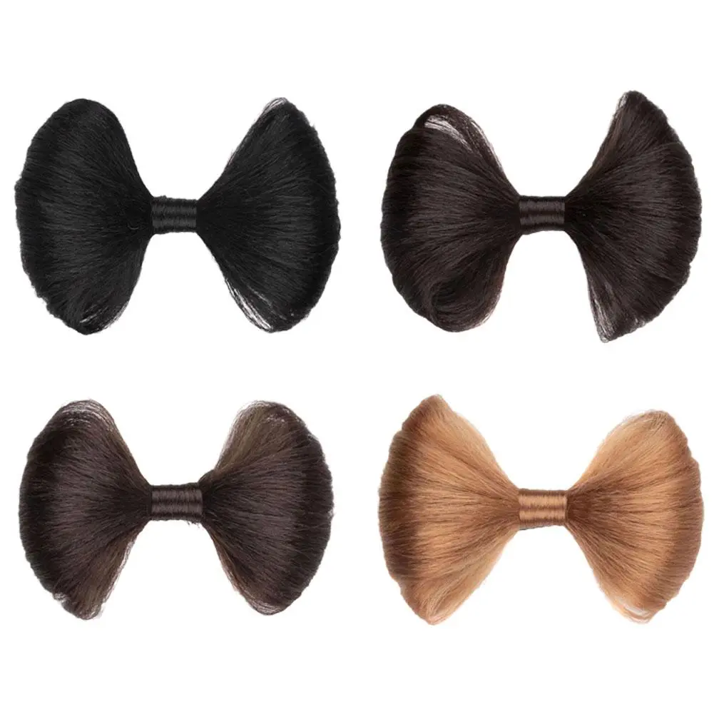 Synthetic Hair Bow Buns Hair Clip Bun Hairstyle Bow Hair Accessories for Women Brown Black Chignon Hairpins Wig Hair Bun