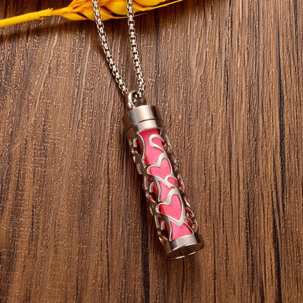 2024 New Steel Aromatherapy Jewelry Pendant Flowers Pattern Hollow Out Perfume Lockets Essential Oil Diffuser Necklace