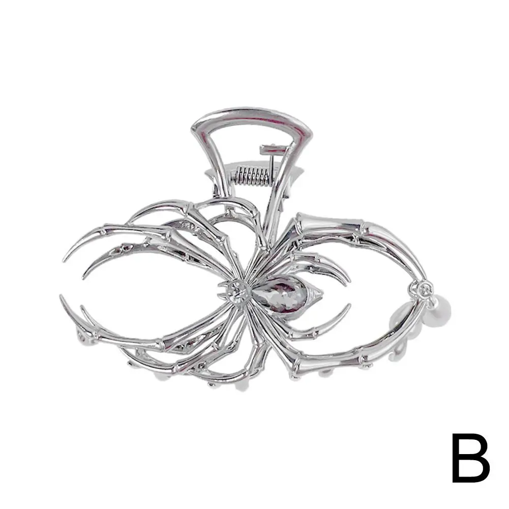 Big Sliver Spider Hair Claw Clips For Women,Strong Hold Hair Jaw Clips For Thick Thin Hair,Halloween Spider Hair Accessorie G6N1