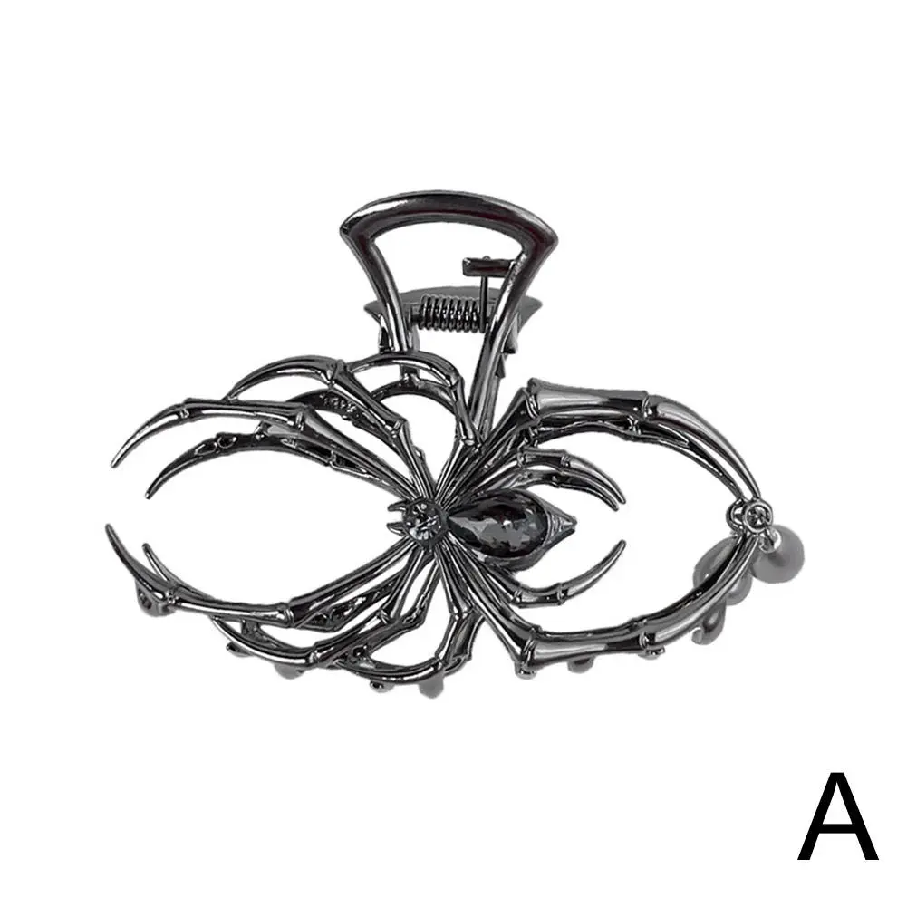 Big Sliver Spider Hair Claw Clips For Women,Strong Hold Hair Jaw Clips For Thick Thin Hair,Halloween Spider Hair Accessorie G6N1