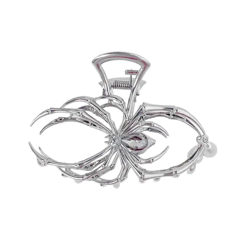 Big Sliver Spider Hair Claw Clips For Women,Strong Hold Hair Jaw Clips For Thick Thin Hair,Halloween Spider Hair Accessorie G6N1