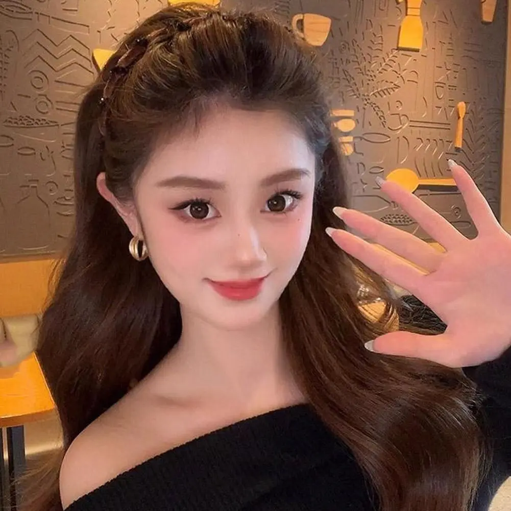 Vintage Velvet Pearl Wave Top Hairband Anti-Slip Toothed Hairband For Women Girls Fashion Sweet Hair Accessories