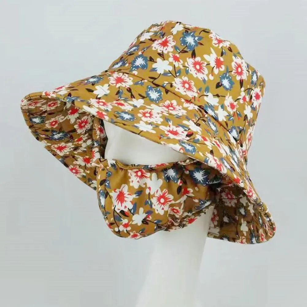 Spring And Summer Cotton Women's Hats Sunscreen Mask Hat All-in-one Sun Hat Outdoor Tea-picking Hat Cycling Sunscreen Goddess