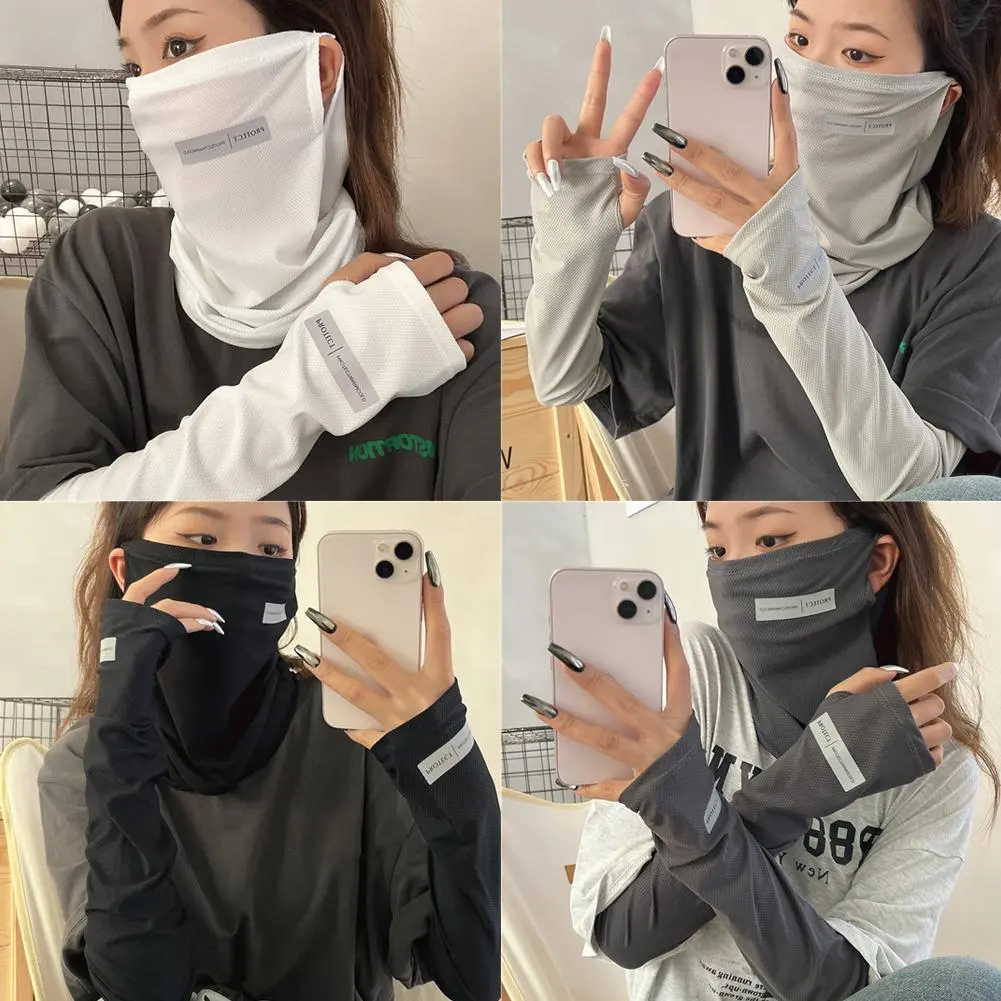 UV Solar Arm Sleeves Men Women Cycling Mask Anti-Sunburn Cool Muff Long Sleeve Ice Silk Driving Arm Cover Uv Protection Summer