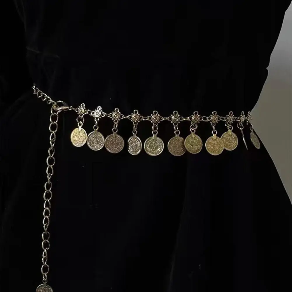 Retro Waist Chain Trouser Chain Metal Boho Minimalism Body Accessory Waist Chain Dress Jewelry Beads Pendant Women Belly Be Q8M9