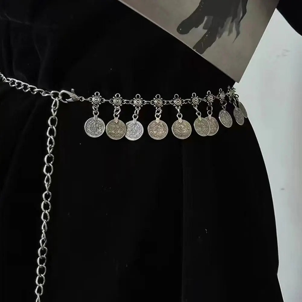 Retro Waist Chain Trouser Chain Metal Boho Minimalism Body Accessory Waist Chain Dress Jewelry Beads Pendant Women Belly Be Q8M9