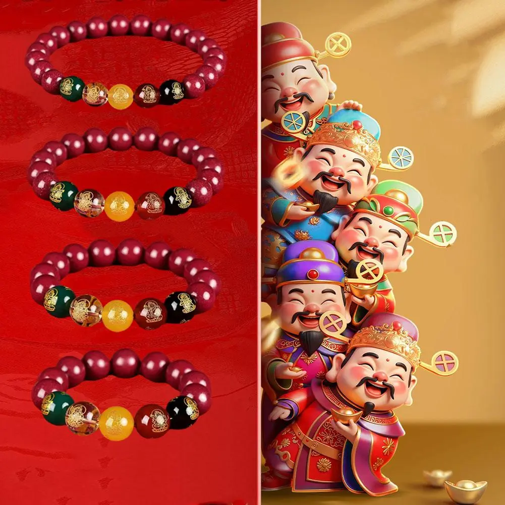 FengShui Cinnabar Bracelet Lucky Cinnabar Chain Chinese Fengshui Charm Bracelets Jewelry  Auspicious Juyun Beads