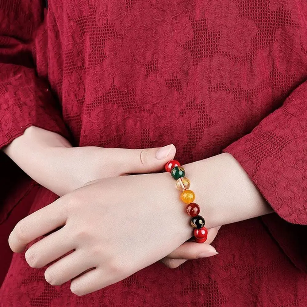 FengShui Cinnabar Bracelet Lucky Cinnabar Chain Chinese Fengshui Charm Bracelets Jewelry  Auspicious Juyun Beads