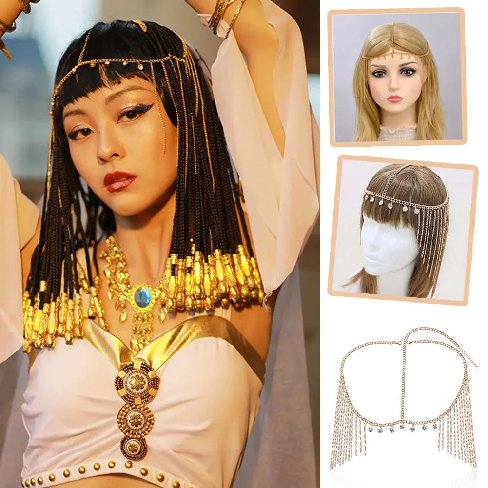 Women Fashion Styles Gold Color Chains Hair Chain Jewelry Chain Metal Piece Head Head Headband Jewelry Jewelry Bohemian Hai G7R9