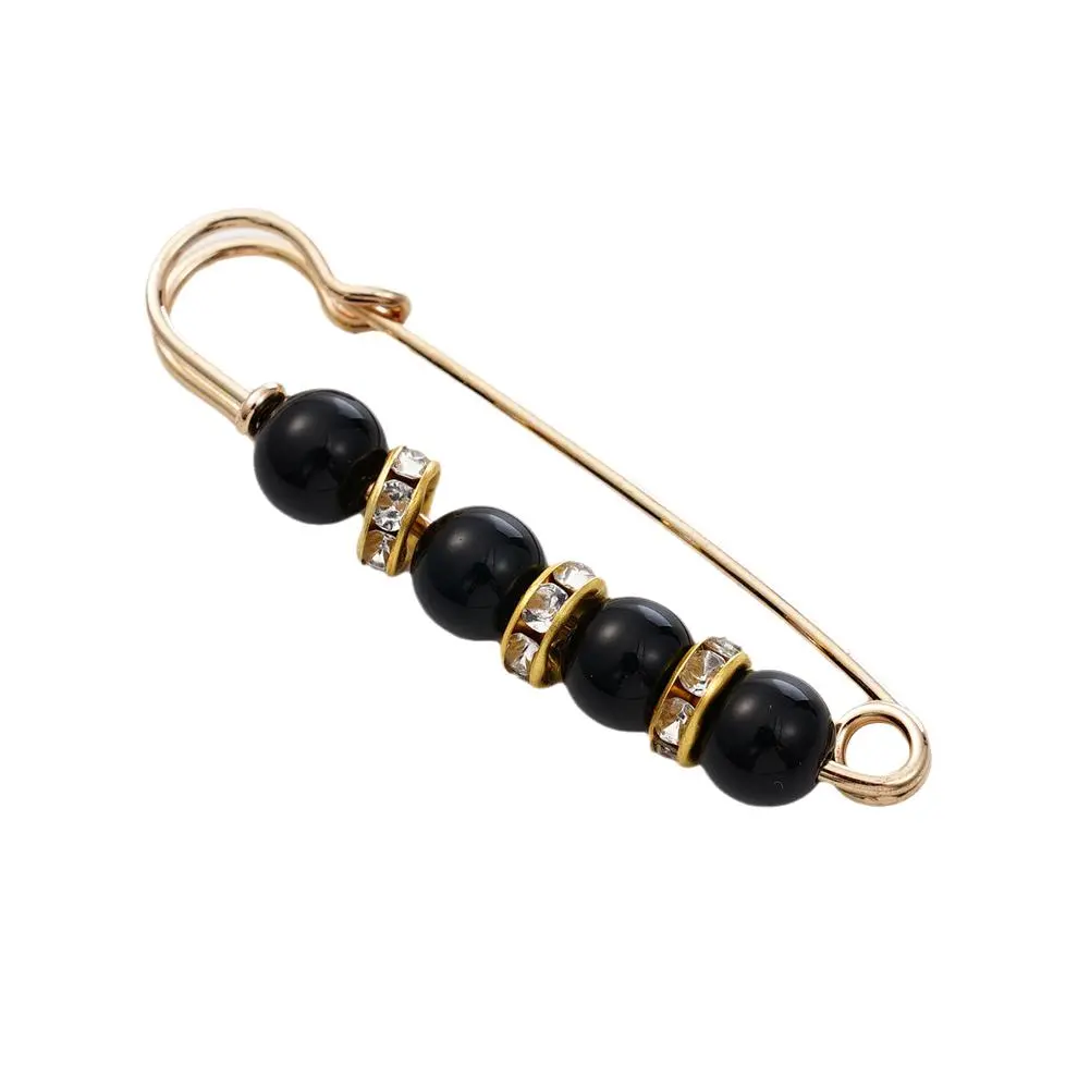 Fashion Clothes Rhinestone Brooches Women Beads Brooch Retro Pearl Clothing Waistband Pins for Sweater Dress Pants Brooch