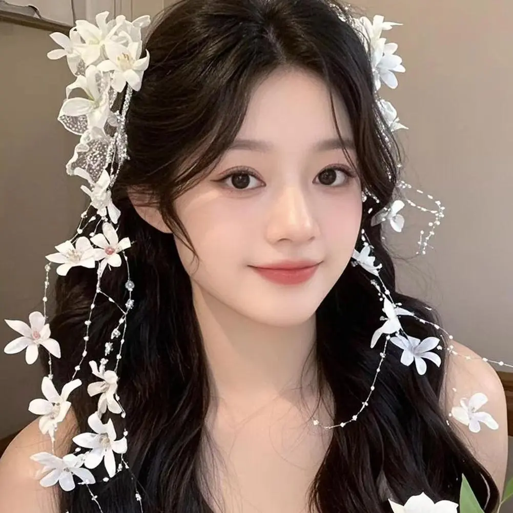 New Chinese Style Flower Tassel Hair Clip Head Wear Hairbands Women Wedding Accessories Girls Decoration Hair I2L6