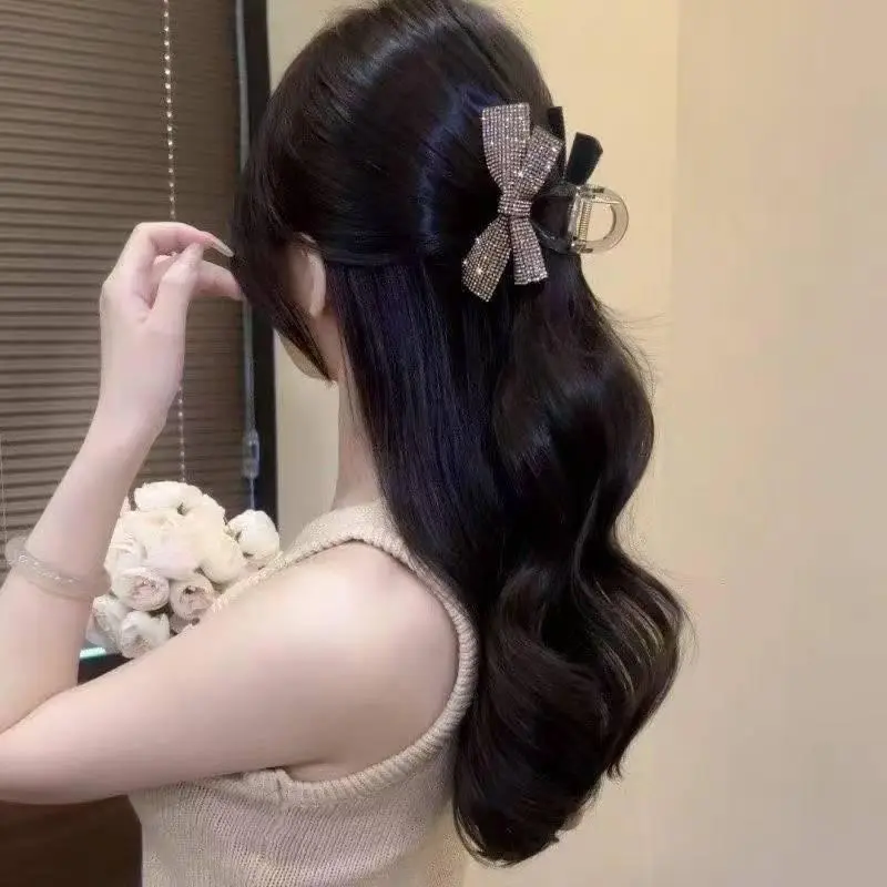 Rhinestone Bow Clip Hair Clip For Women Fashionable Elegant Hair Accessories High-quality Sparkly Crystal Barrettes U1U0