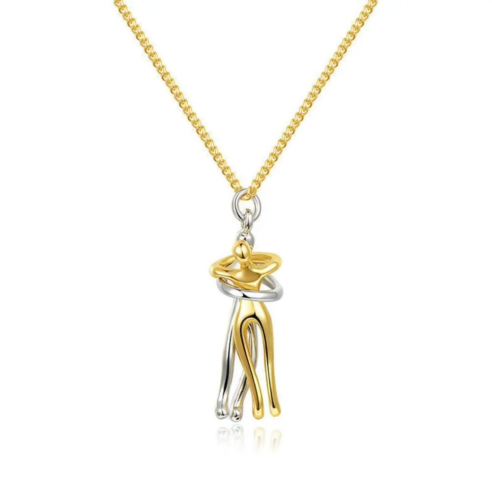 Exquisite Couple Hugging Pendant Necklace For Women Fashion Pendants For Couple Necklace Love Valentine's Day Jewelry
