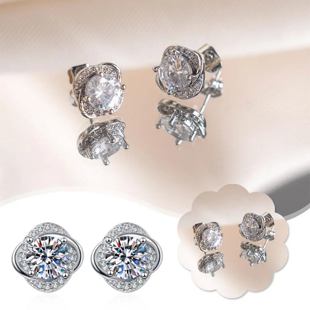 Fashion Trend Little Lucky Stud Earrings Classic Small Gift Exquisite Earrings Silvery Accessories Simple Clothing A1Z2