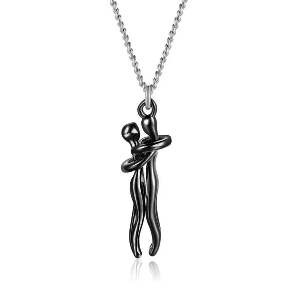 Exquisite Couple Hugging Pendant Necklace For Women Fashion Pendants For Couple Necklace Love Valentine's Day Jewelry