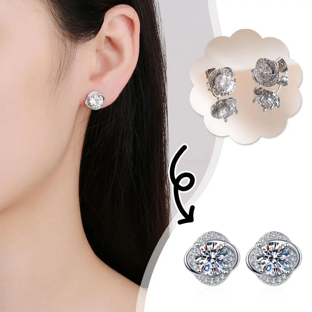 Fashion Trend Little Lucky Stud Earrings Classic Small Gift Exquisite Earrings Silvery Accessories Simple Clothing A1Z2
