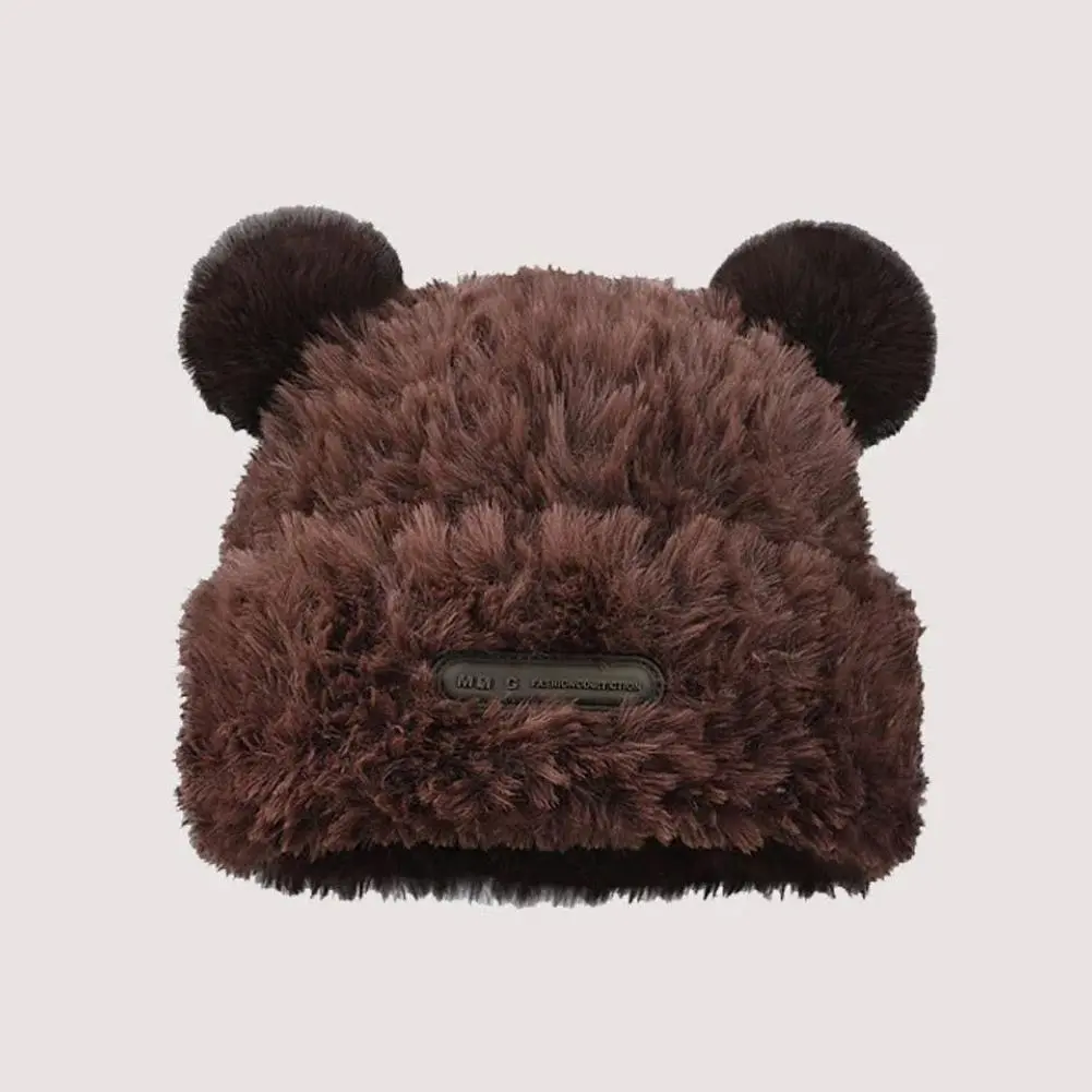 Women's Knitted Furry Fisherman Hat Winter New Style Thick Warm Face Slimming Rabbit Fur Simulation Knit Hat Autumn Winter