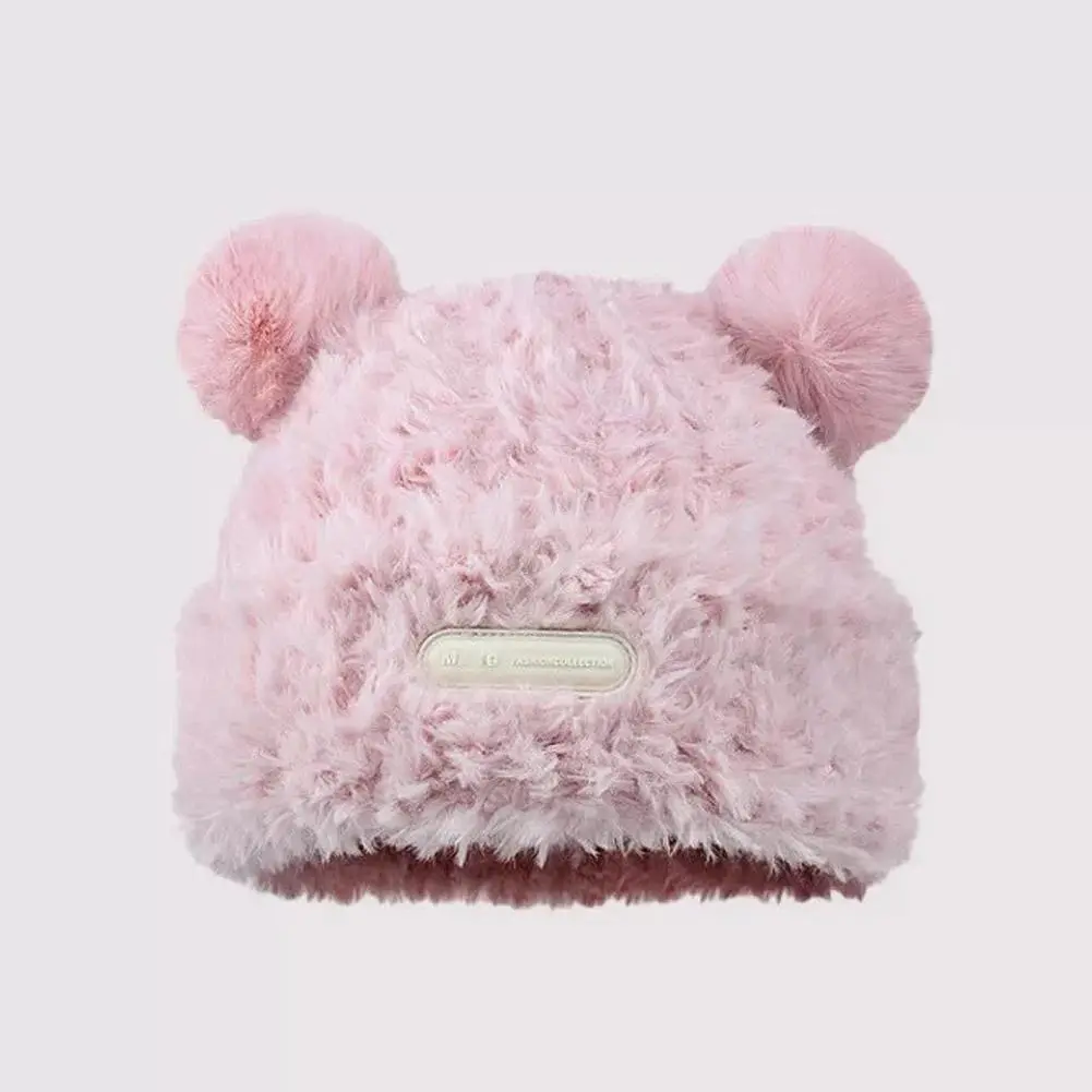 Women's Knitted Furry Fisherman Hat Winter New Style Thick Warm Face Slimming Rabbit Fur Simulation Knit Hat Autumn Winter