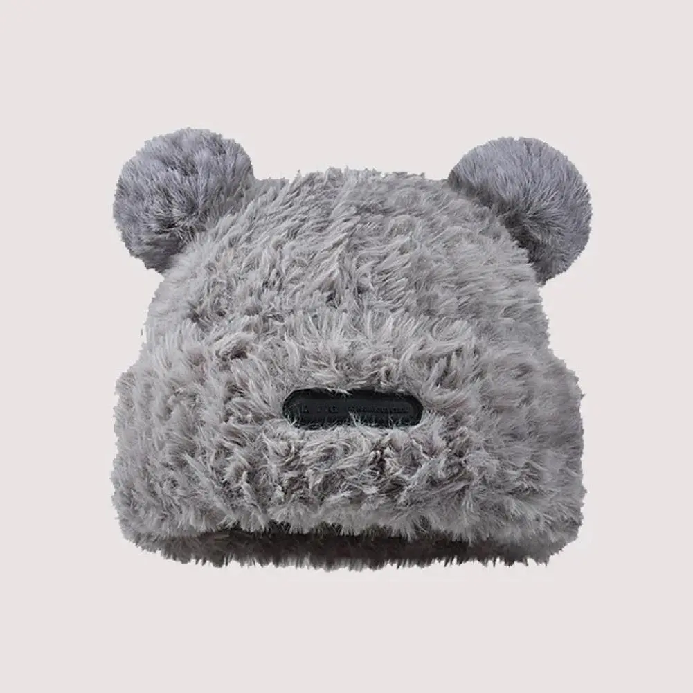 Women's Knitted Furry Fisherman Hat Winter New Style Thick Warm Face Slimming Rabbit Fur Simulation Knit Hat Autumn Winter