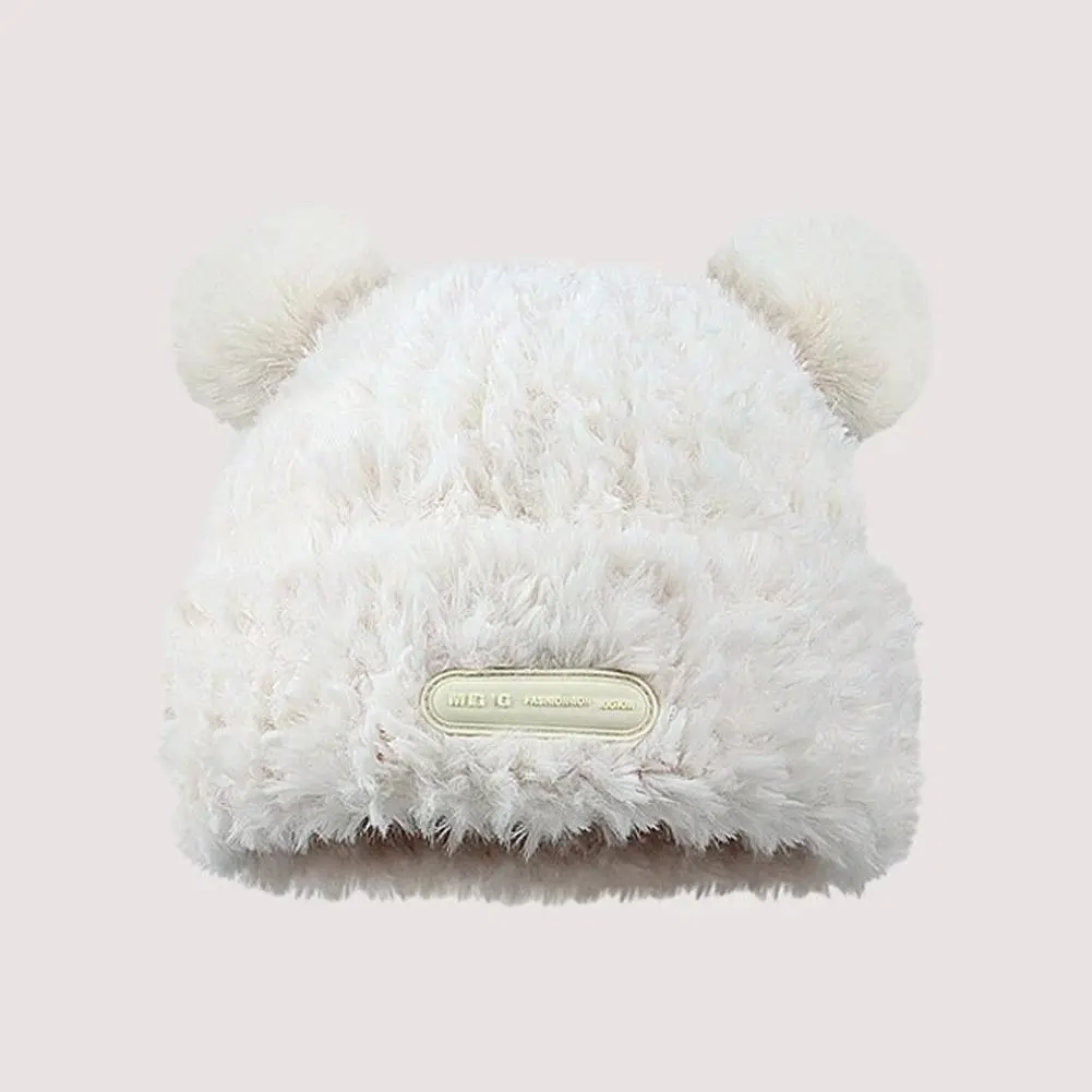 Women's Knitted Furry Fisherman Hat Winter New Style Thick Warm Face Slimming Rabbit Fur Simulation Knit Hat Autumn Winter