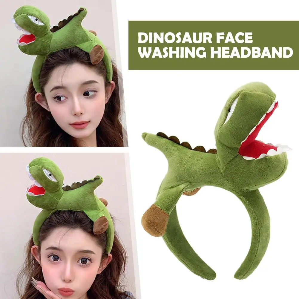Dinosaur Hair Band For Women Washing Face Super Cute And Cute Cartoon Funny Headband Hair Clip Hair Bundle Headwear U4A1