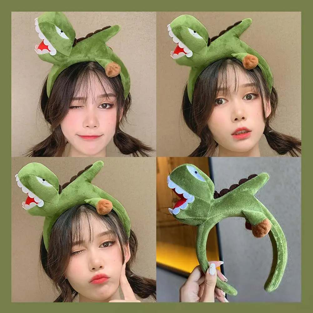 Dinosaur Hair Band For Women Washing Face Super Cute And Cute Cartoon Funny Headband Hair Clip Hair Bundle Headwear U4A1