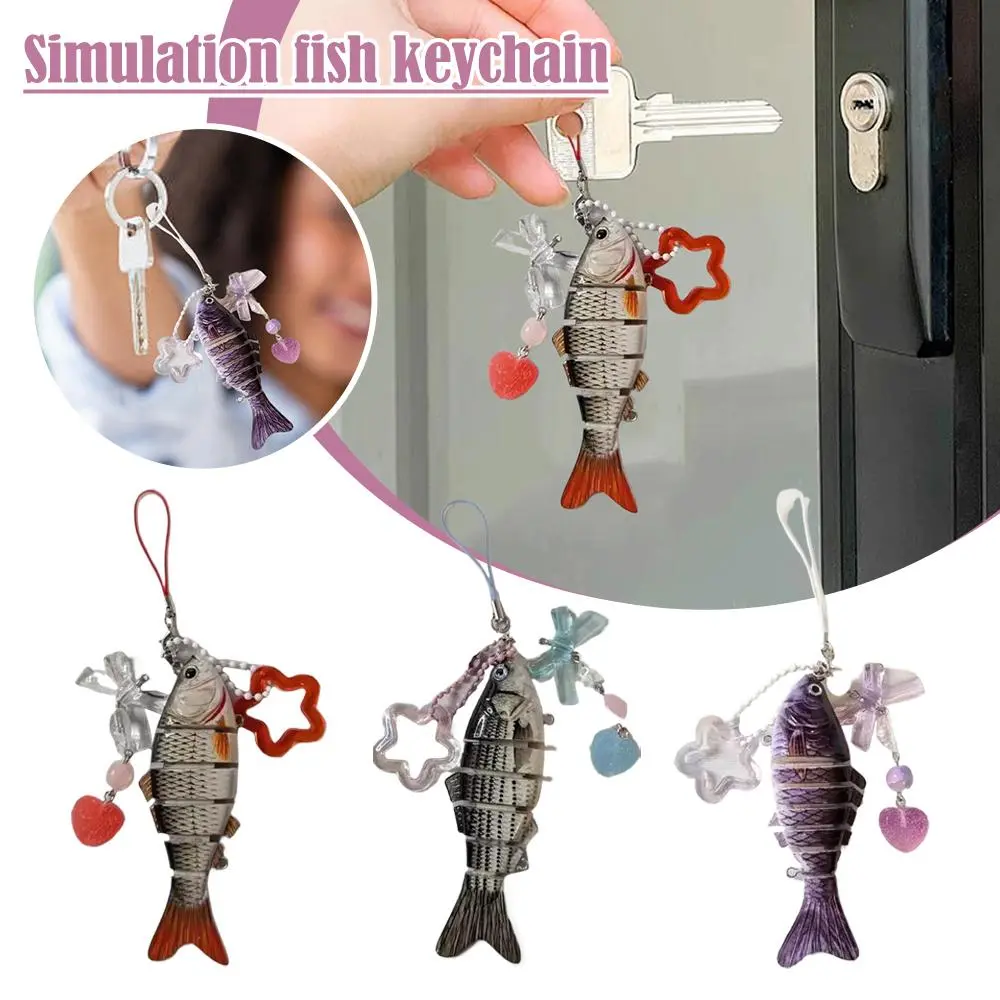 NEW Handmade Fish Keychains Lovely Jewelry Artificial Fish Bait Swimbait Mobile Phone Lanyard Keychain For Men And Women Je Q1R0