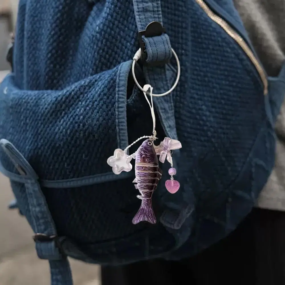 NEW Handmade Fish Keychains Lovely Jewelry Artificial Fish Bait Swimbait Mobile Phone Lanyard Keychain For Men And Women Je Q1R0