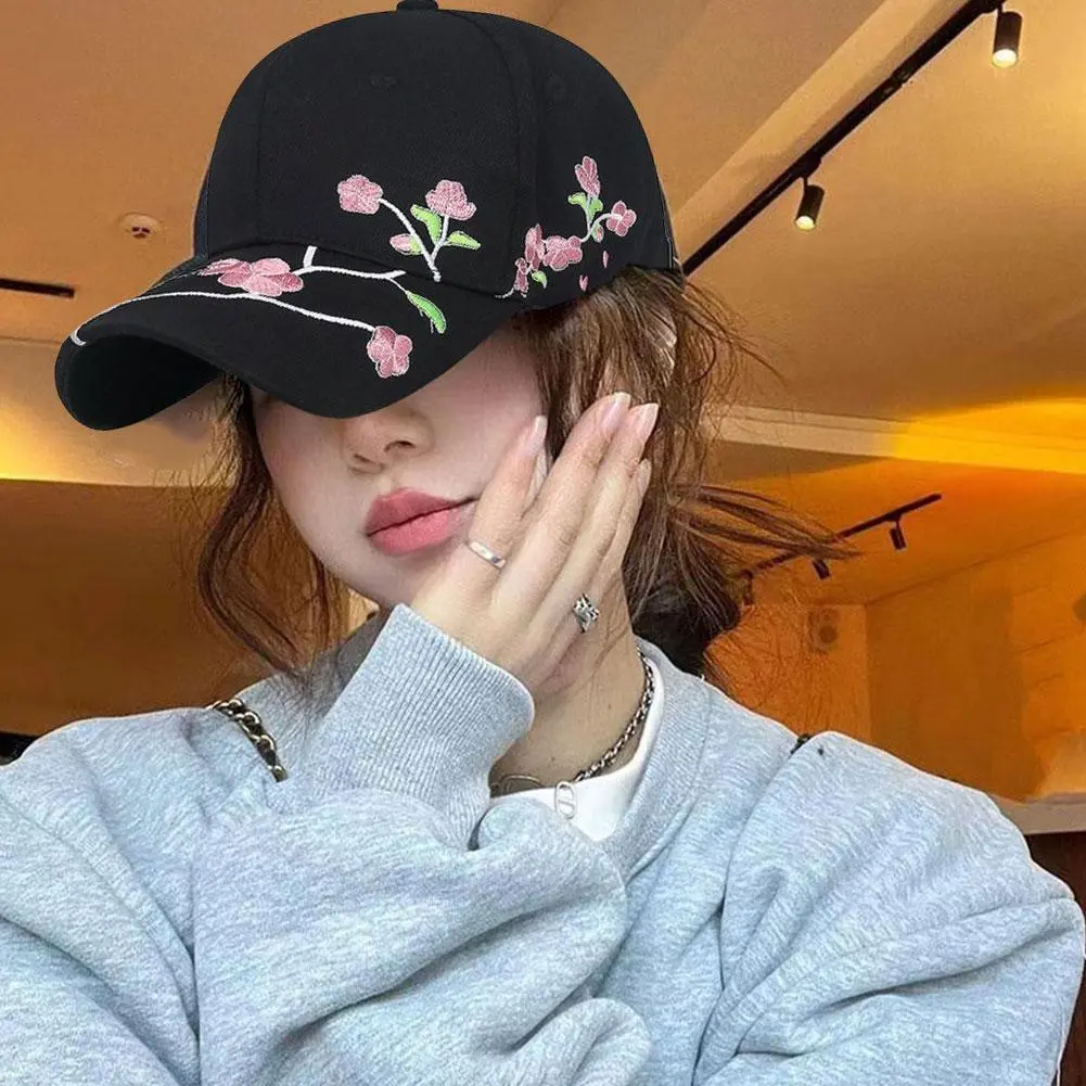 New Women Spring Summer Embroidery Floral Baseball Cap Casual Adjustable Female Lady Sun Cap Hat For Women