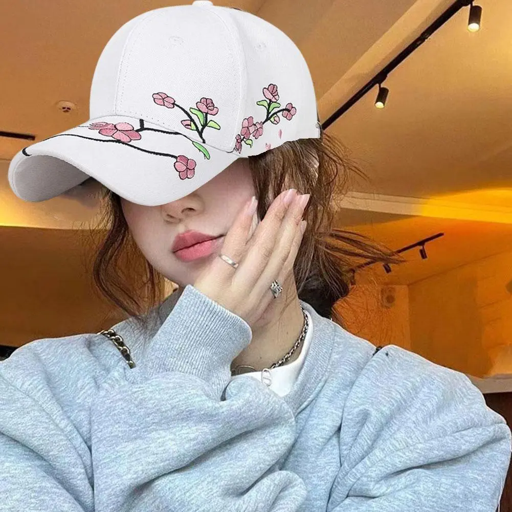 New Women Spring Summer Embroidery Floral Baseball Cap Casual Adjustable Female Lady Sun Cap Hat For Women