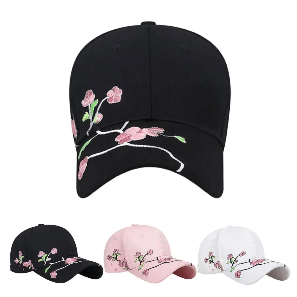 New Women Spring Summer Embroidery Floral Baseball Cap Casual Adjustable Female Lady Sun Cap Hat For Women