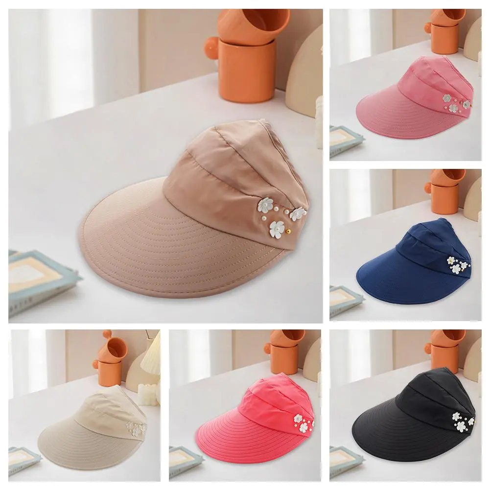 Fashion Womens Ladies Summer Vacation Wide Brim Foldable Sun Hat Anti-UV Beach Visor Caps Casual Hats