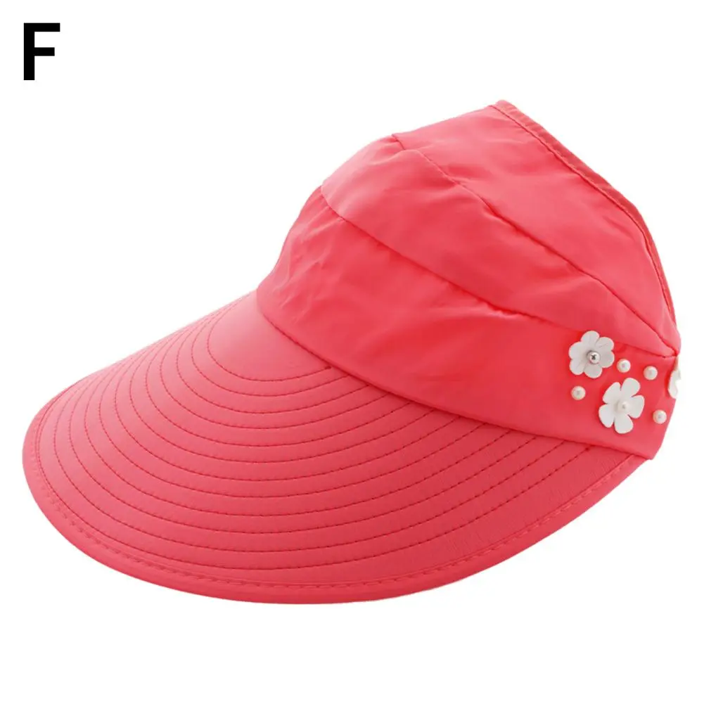 Fashion Womens Ladies Summer Vacation Wide Brim Foldable Sun Hat Anti-UV Beach Visor Caps Casual Hats