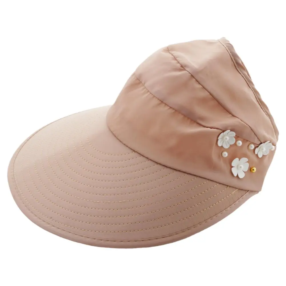 Fashion Womens Ladies Summer Vacation Wide Brim Foldable Sun Hat Anti-UV Beach Visor Caps Casual Hats