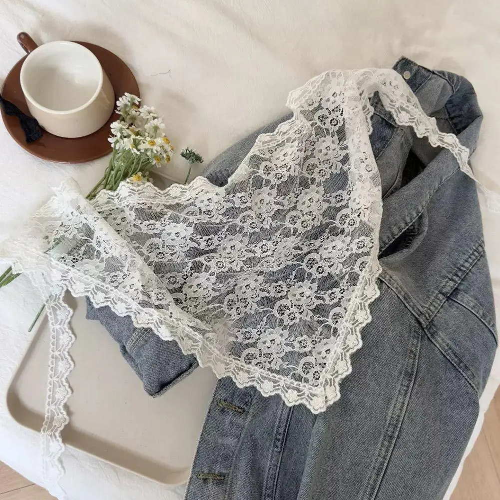 New Women's Korean Triangle One-Piece Belted Overlap Lace Skirt Apron Korean Lace Trim Half Skirt Short Skirt Butt Curtain