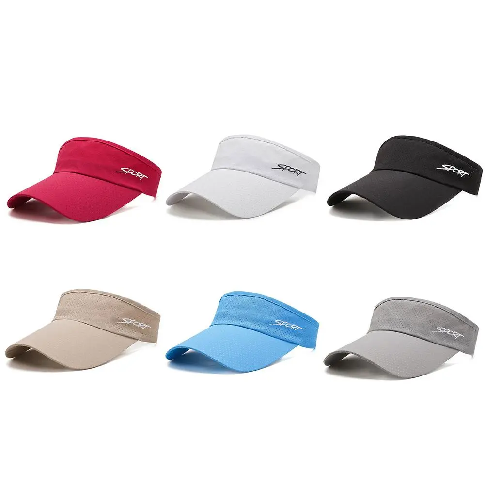 Summer Sunshade Empty Top Hat for Men Women Adjustable Breathable Quick-drying Sports Hat Tennis Running Headband Cap Headwear