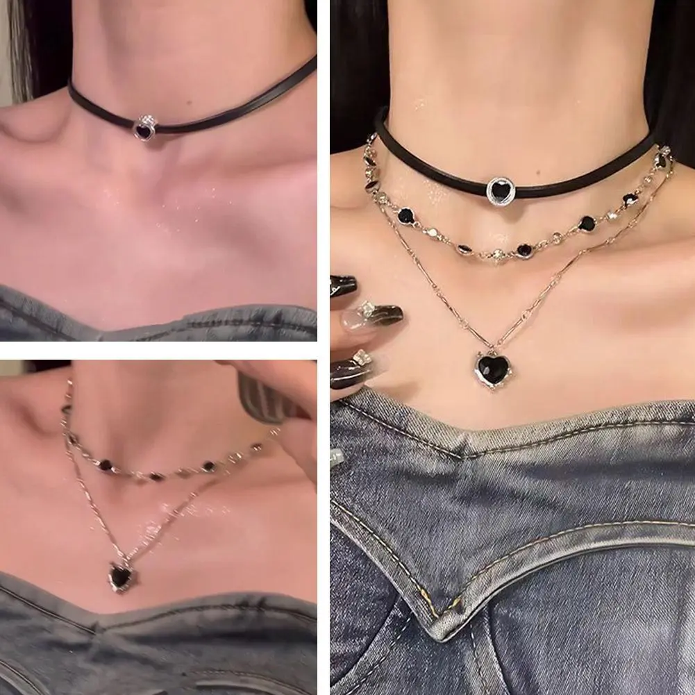 New Trendy Gothic Geometry Star Crystal Choker Pendant Chain Necklaces For Women Charm Vintage Harajuku Accessories Jewelry