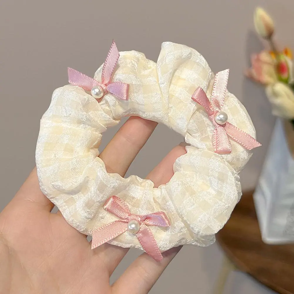 Korean Version New Trend Fabric Bow Large Intestine Circle Birthday Party Minimalist Headrope Women's Elegant Hair Accessories