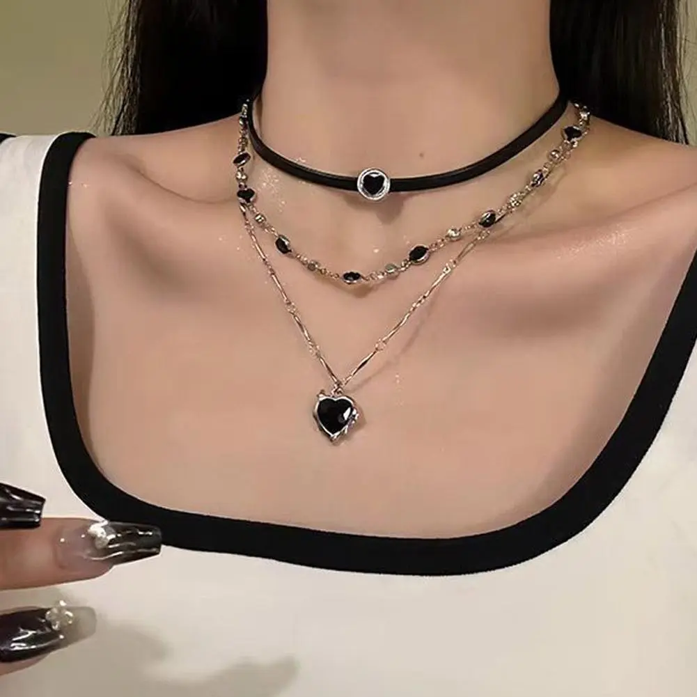 New Trendy Gothic Geometry Star Crystal Choker Pendant Chain Necklaces For Women Charm Vintage Harajuku Accessories Jewelry