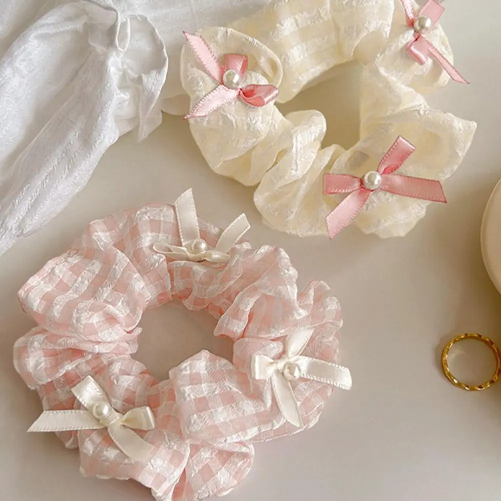 Korean Version New Trend Fabric Bow Large Intestine Circle Birthday Party Minimalist Headrope Women's Elegant Hair Accessories