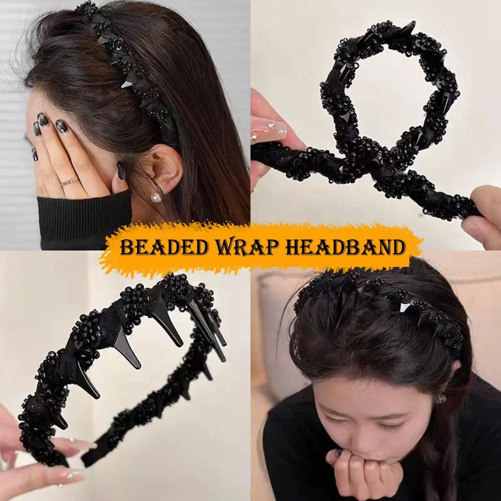 Fashion Non-slip Hairbands For Women Wave Top Anti-Slip Toothed Hairband 1pc Headband New Black With Tooth Headbands L7G4