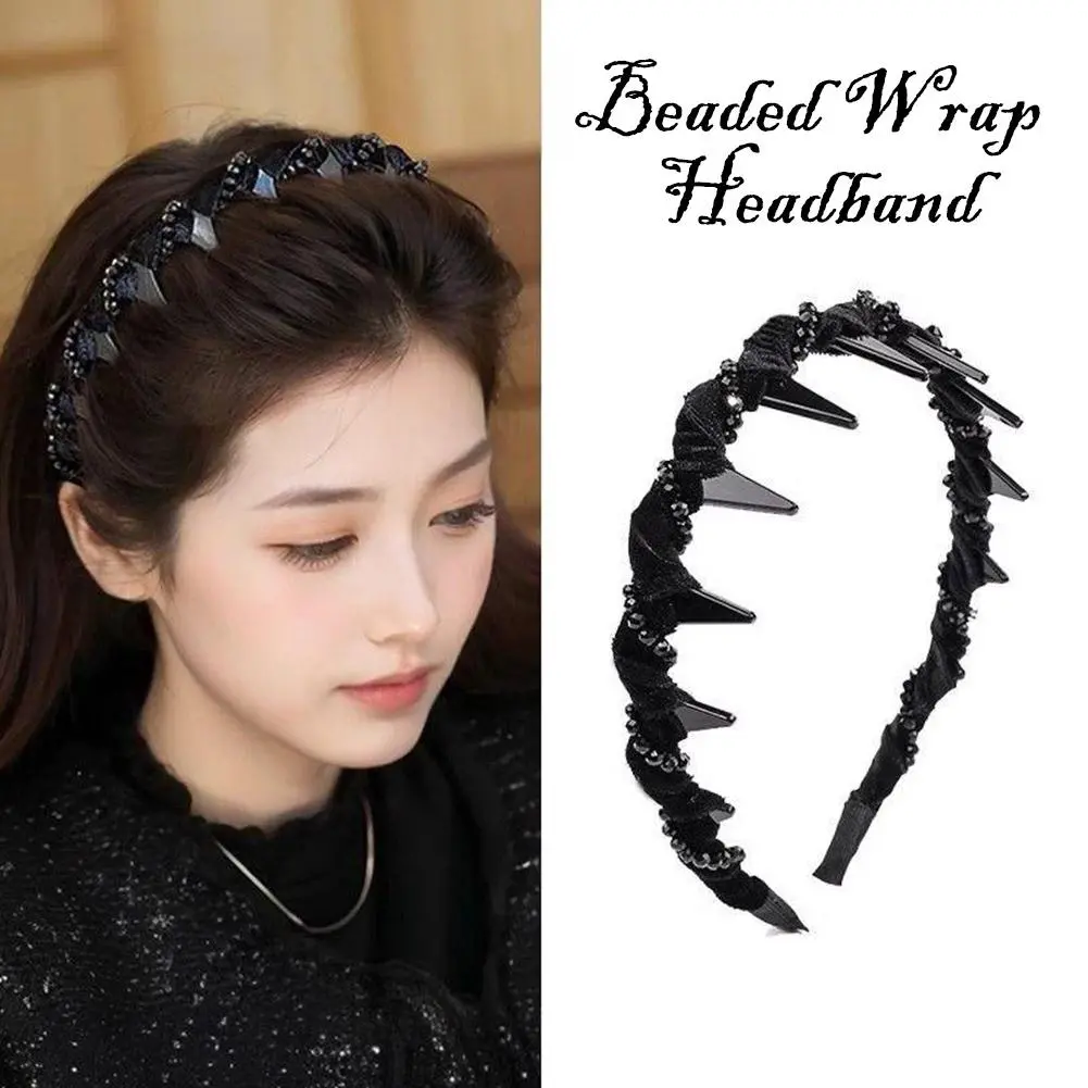 Fashion Non-slip Hairbands For Women Wave Top Anti-Slip Toothed Hairband 1pc Headband New Black With Tooth Headbands L7G4