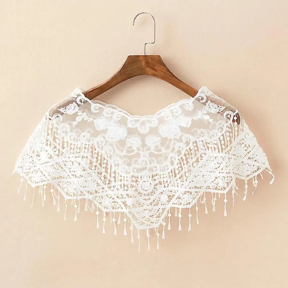Women Knit Hollow Out Shawl Wrap Wedding Bridal Evening Dress Lace Shawl Wedding Sunflower Lace Scarf Shrug Cape Poncho